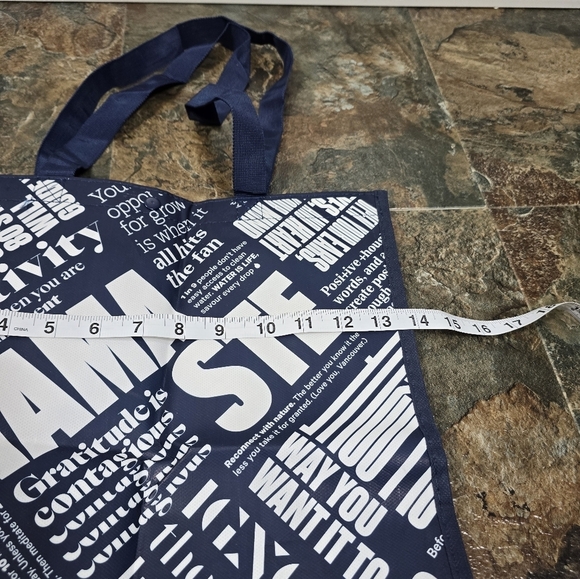 3/$15 lululemon reusable shopping bag, navy blue and white - Picture 6 of 8